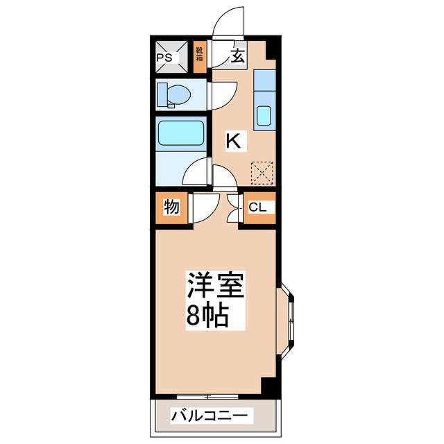 マンションリーフ(1K/2階)の間取り写真