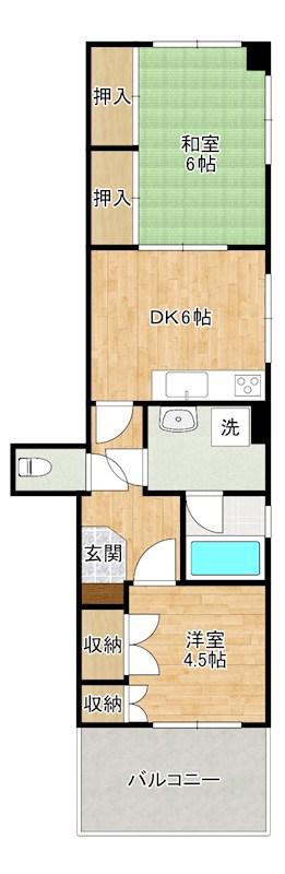 エルドラド東武(2DK/4階)の間取り写真
