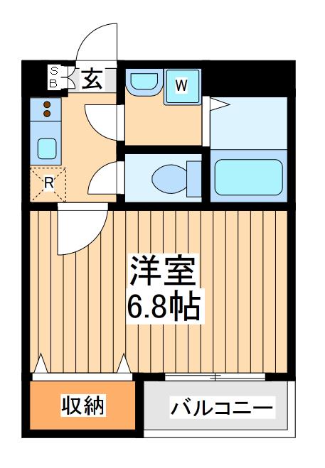 アザーレ・レクシオ中原(1K/4階)の間取り写真