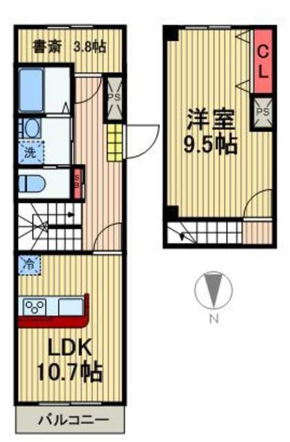 メゾンヴェールト両国(1SLDK/9階)の間取り写真