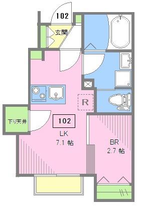 MYSTYLEVINTAGE深沢(1DK/1階)の間取り写真