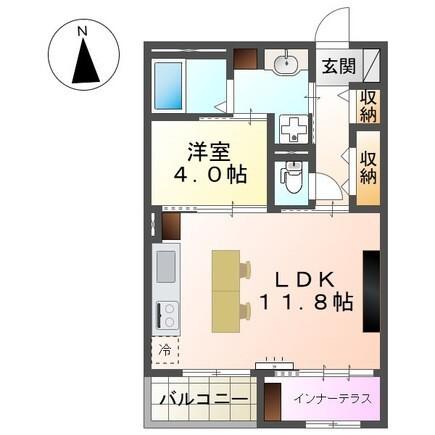 スイートモダン東宿郷3丁目マンション(1LDK/3階)の間取り写真
