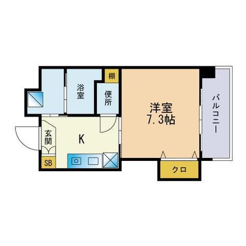 大洋ビル(1K/5階)の間取り写真
