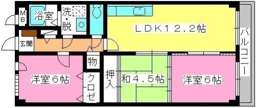 グレースマンション大野城(3LDK/5階)の間取り写真