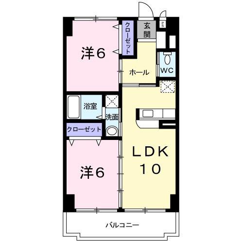 サンライズコート(2LDK/4階)の間取り写真