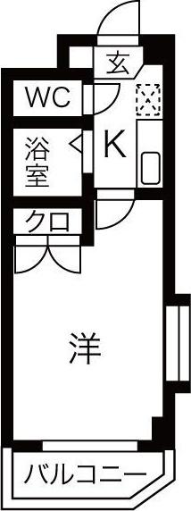 シティライフ春里(1K/3階)の間取り写真