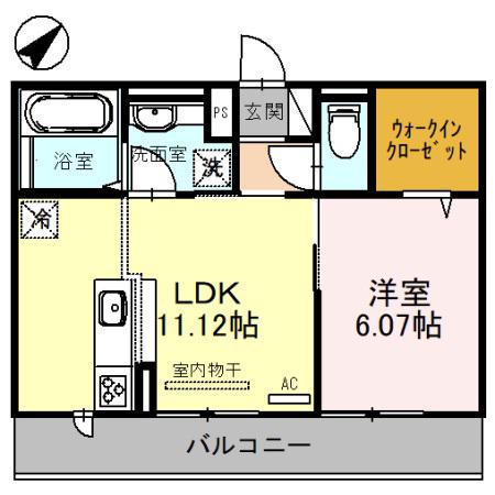 フラン小柿(1LDK/2階)の間取り写真