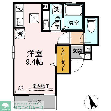 STELLA YUI II(ワンルーム/1階)の間取り写真
