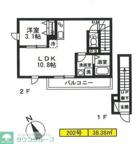 TOSHO ウエスト MAKUHARI(1LDK/2階)の間取り写真