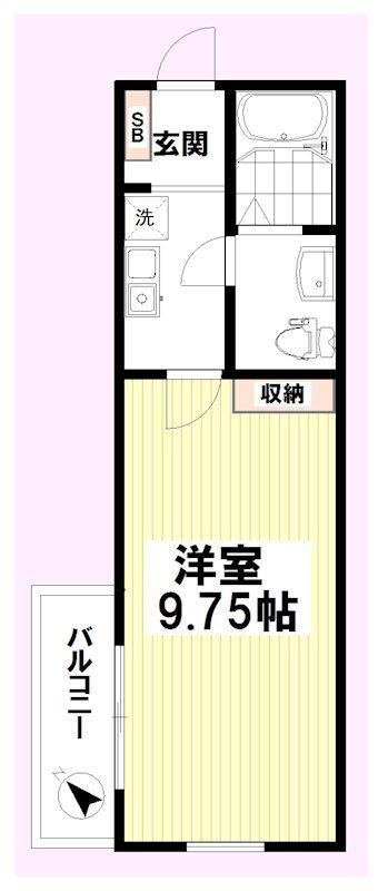 アーバンプレイス相武台(1K/3階)の間取り写真