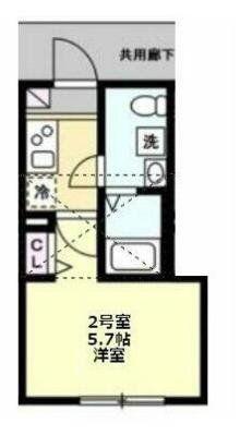 ベルフォレスタ(1K/2階)の間取り写真