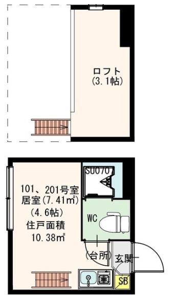 DHG快(ワンルーム/1階)の間取り写真