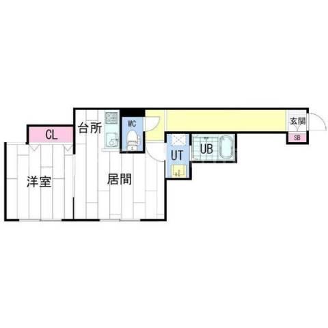 MS SQUARE(1LDK/1階)の間取り写真