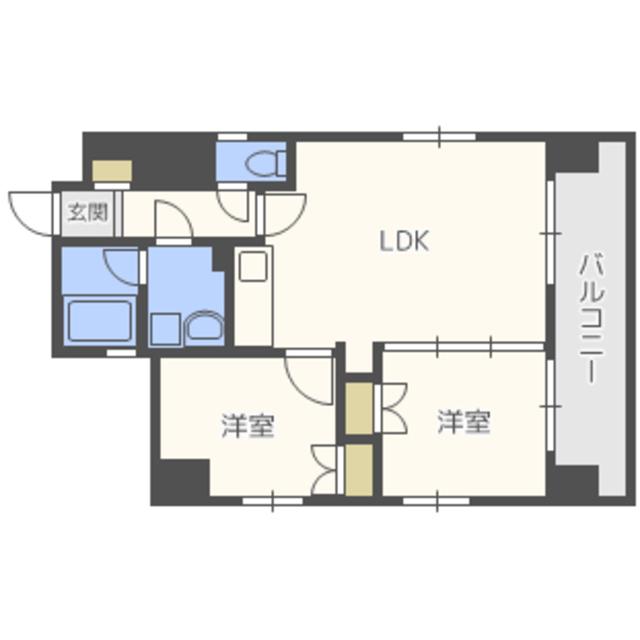 プレスタイル博多ノース(2LDK/8階)の間取り写真