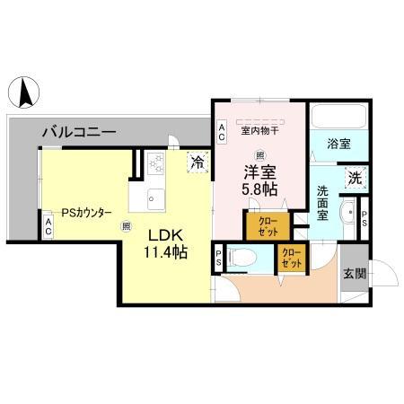 LE COEUR北島(1LDK/3階)の間取り写真