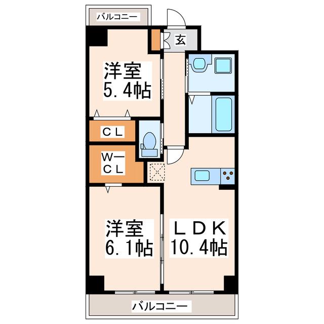 AMENITY F(2LDK/5階)の間取り写真