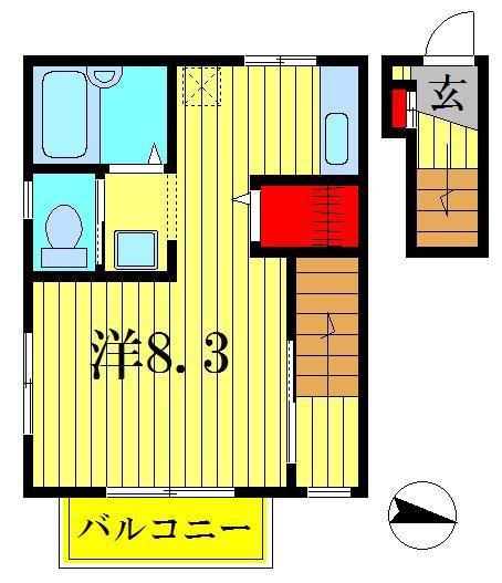 TKDパステルハイム(ワンルーム/2階)の間取り写真