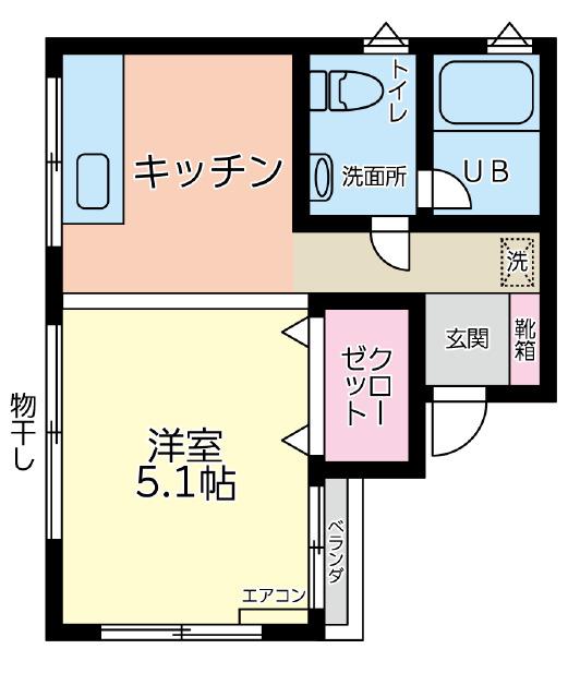 ハイシティビル(1DK/3階)の間取り写真