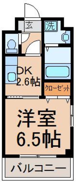 プラネット中神(1K/1階)の間取り写真