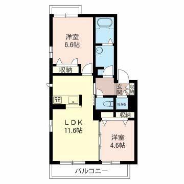 ブルックスターIII(2LDK/3階)の間取り写真