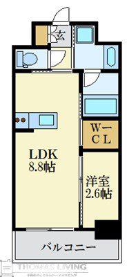 アルティザ博多ベイコート(1LDK/7階)の間取り写真