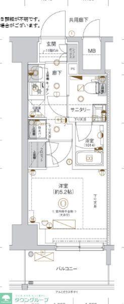 CREST TAPP 川崎II(1K/9階)の間取り写真