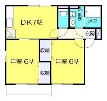 グランモア泉南(2DK/2階)の間取り写真