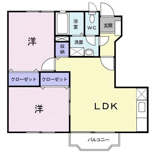 フロレスタIII(2LDK/1階)の間取り写真
