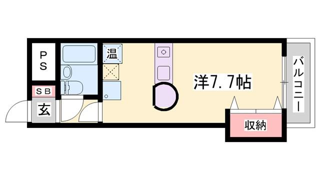 サントルヴィラ本町(ワンルーム/3階)の間取り写真