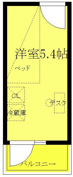 APARTMENTS金子屋(ワンルーム/9階)の間取り写真