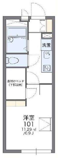 レオパレスセルシス(1K/1階)の間取り写真
