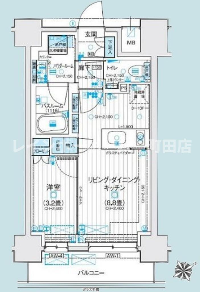 デュオステージ海老名Ⅱ(1LDK/7階)の間取り写真