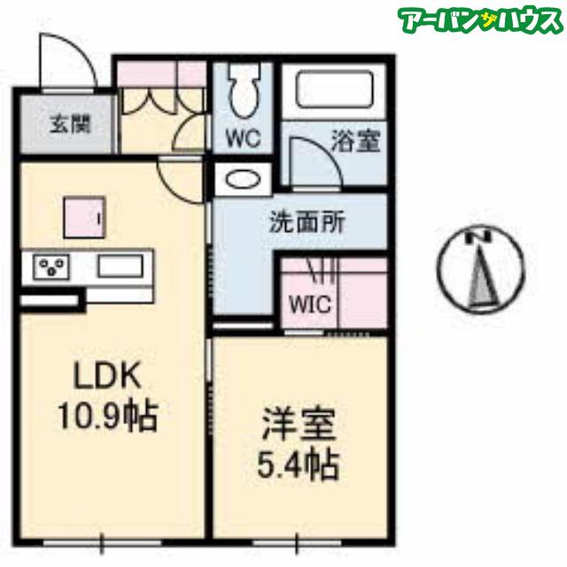 フィオーレ(1LDK/1階)の間取り写真