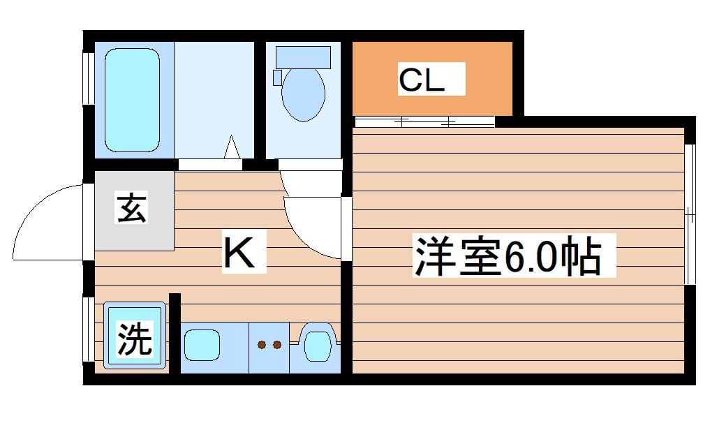 大黒ハイツ(1K/1階)の間取り写真