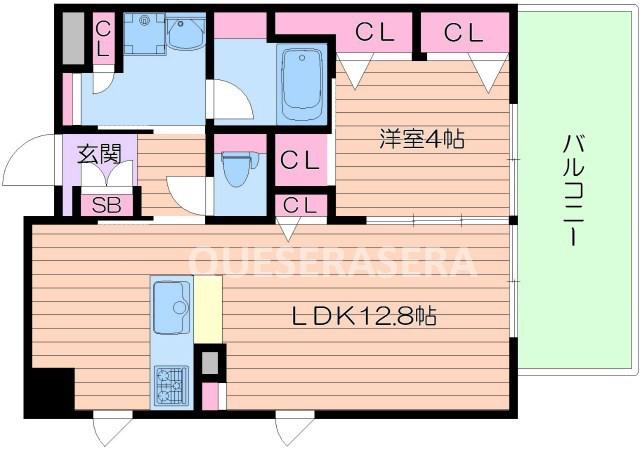マジェスタ天満(1LDK/3階)の間取り写真