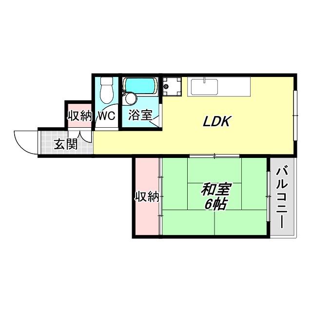 エバーグリーン(1LDK/3階)の間取り写真
