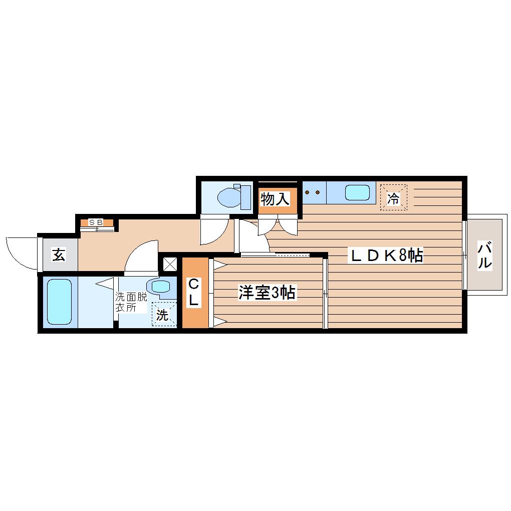 フォレスタヒルズ A棟(1LDK/1階)の間取り写真