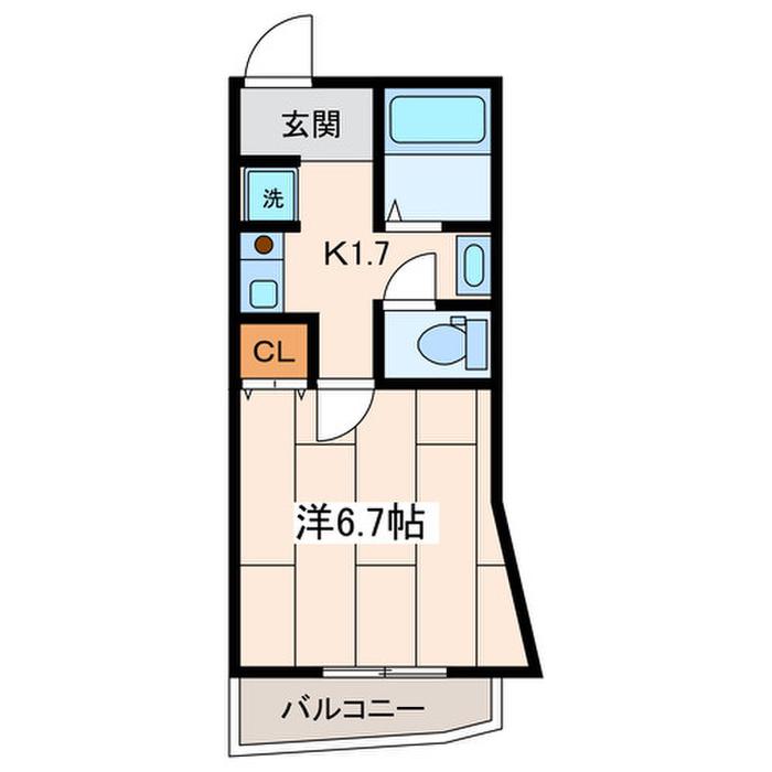 ラネージュ鷺沼(1K/3階)の間取り写真