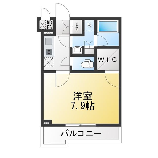 ルーブル川崎鷺沼(1K/3階)の間取り写真