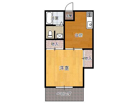 グレースハイツYASUNO(1DK/1階)の間取り写真