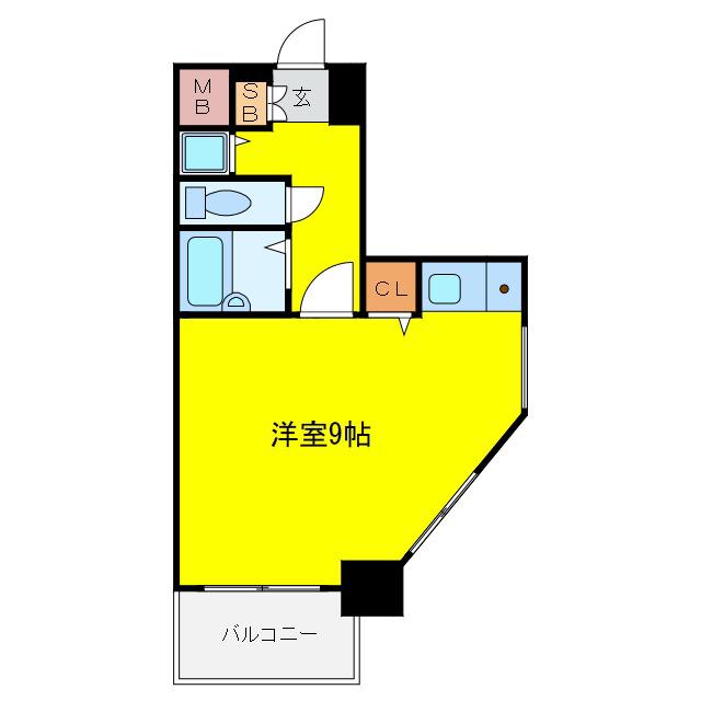 リーガル北梅田(ワンルーム/6階)の間取り写真