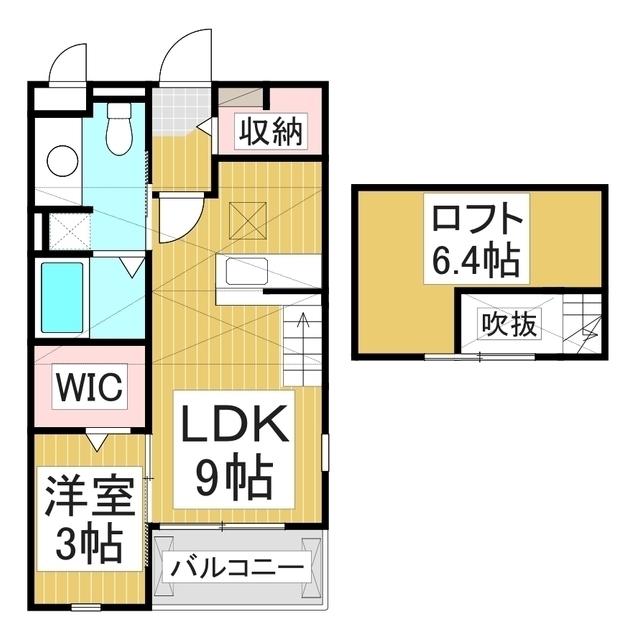 グレイスヴィラ川中島A(1LDK/2階)の間取り写真
