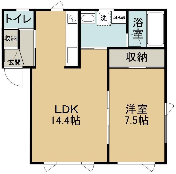 アルファ8(1LDK/2階)の間取り写真