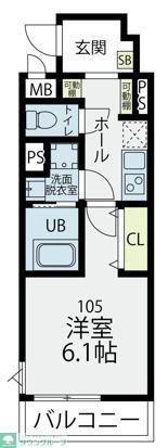 プラフィド(1K/1階)の間取り写真