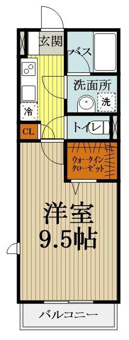 VENT ARRIERE(1K/2階)の間取り写真