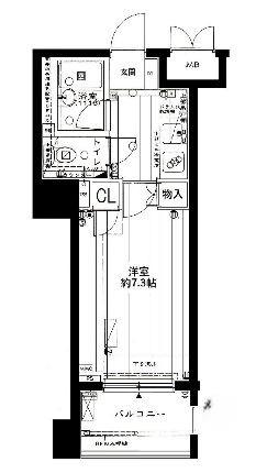 ファミール銀座イースト(1K/4階)の間取り写真