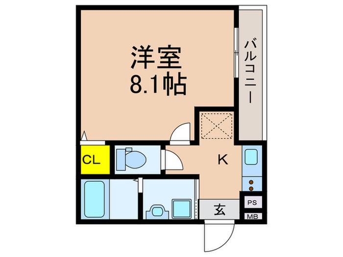 フジパレス枚方牧野II番館(1K/1階)の間取り写真