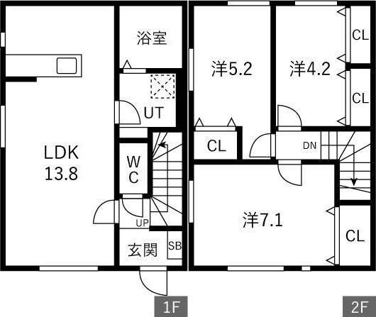 OLIVA(3LDK/1階)の間取り写真