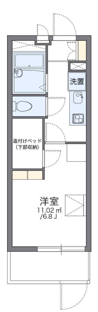レオパレスフィオレ2(1K/1階)の間取り写真