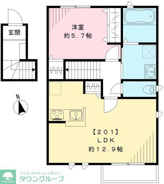 シェーナ赤堤(1LDK/2階)の間取り写真